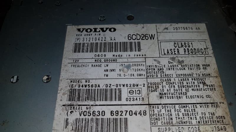 CD-чейнджер Volvo xc90 C B6324S 2008 (б/у)