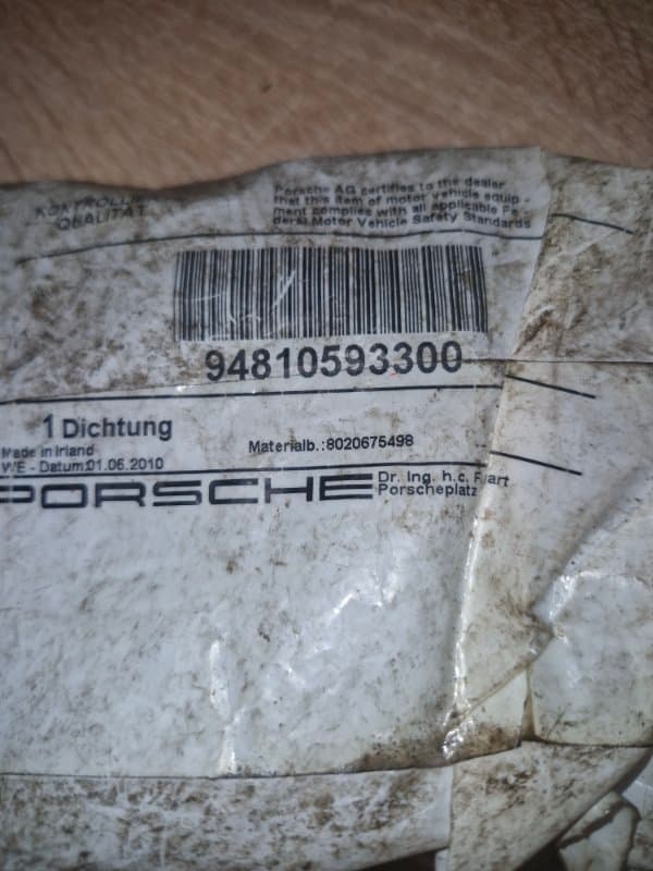 Прокладка клапанной крышки Porsche Cayenne 955 48.00 2005 прав.